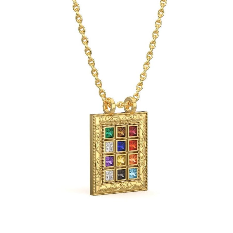 14k gold hoshen pendant