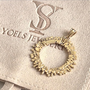 14K Gold Jerusalem Pendant,Judaica Jewish Necklace Gift