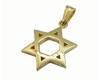 14K Gold Star of David Pendant,Jewish Star of David Necklace,Jewish Jewelry