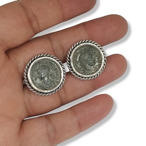 925 Silver Constantine Coin Cufflinks,Cufflinks For Men,One of A kind Cufflinks,Hand made Cufflinks,Unique Israel Coin