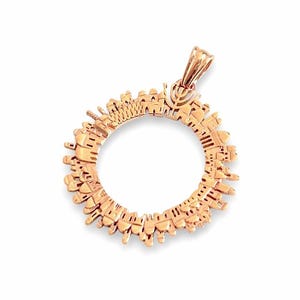 14K Gold  Jerusalem Pendant ,Judaica Jewish Pendant Made In Israel