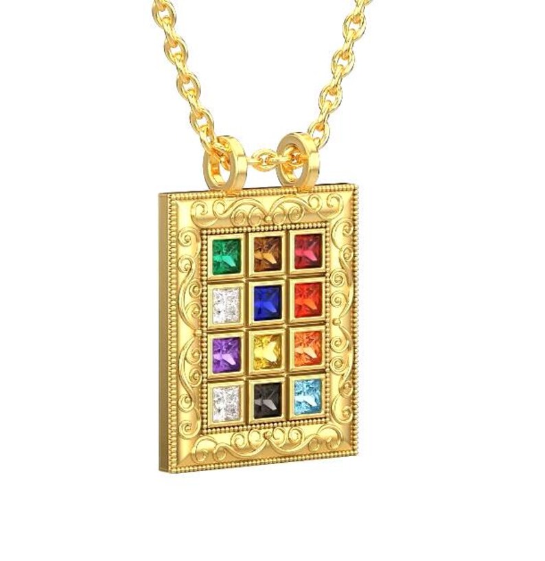 14K gold hoshen pendant