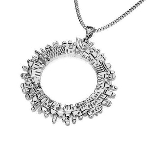 925 Silver  Jerusalem Pendant,Unisex Pendant, Judaica Pendant ,Jerusalem Necklace Crafted In Israel
