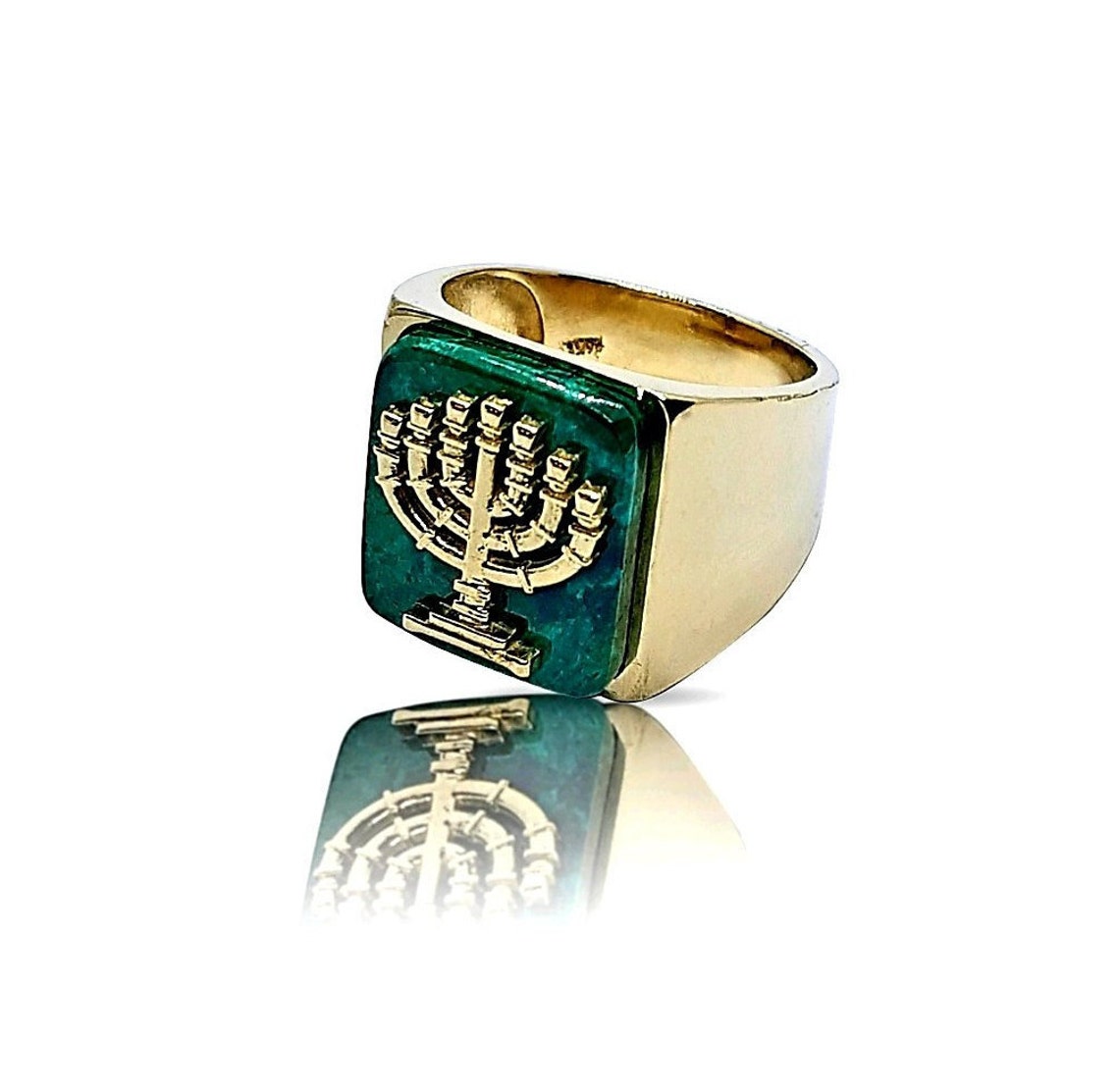 14k Gold Eilat Stone Menorha Ring men Ring Ring gold Menorah Etsy
