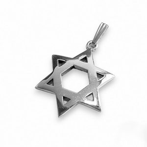 Domed 14K Gold Star of David Pendant, Jewish Star Pendant Jewish Jewelry