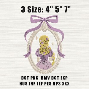Cartoon Embroidery Design, Princess Embroidery Design, Magical Machine Embroidery File, 3 Sizes Machine Embroidery Designs
