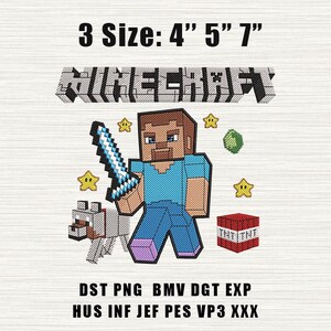 Pixel Gamer Superhero Embroidery Design, Pixel Gamer Friend Embroidery Design, Game Inspired, Digital Download for Tote bag, Shirt