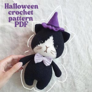 Haakpatroon Halloween Black Cat Amigurumi - Leuke pluche Halloween-speelgoed PDF-patroon-eenvoudige haakpatronen-pdf