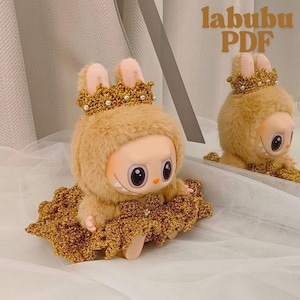 Labubu High - end customized dresses Pattern-Labubu Cute Deep V-Train dress costume Outfit-Easy Crochet Pattern-LABUBU for girl Gift
