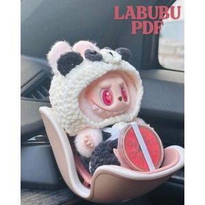 Labubu chlothes Outfit Pattern-Labubu Cute Panda costume Outfit-Easy Crochet Pattern-LABUBU for girl Gift