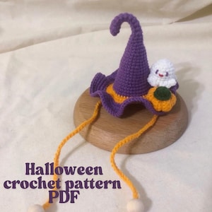 Halloween Pet Magic Hat Crochet Pattern, Mini Wizard Hat Amigurumi Pattern, Pet Costumes, Birthday Cat Costume, Instant Download, PDF