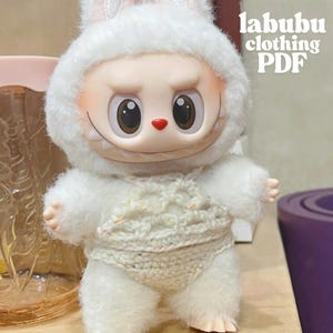 Labubu High-end customization chlothes Outfit Pattern-Labubu Cute white clothing  costume Outfit-Easy Crochet Pattern-LABUBU for Gift