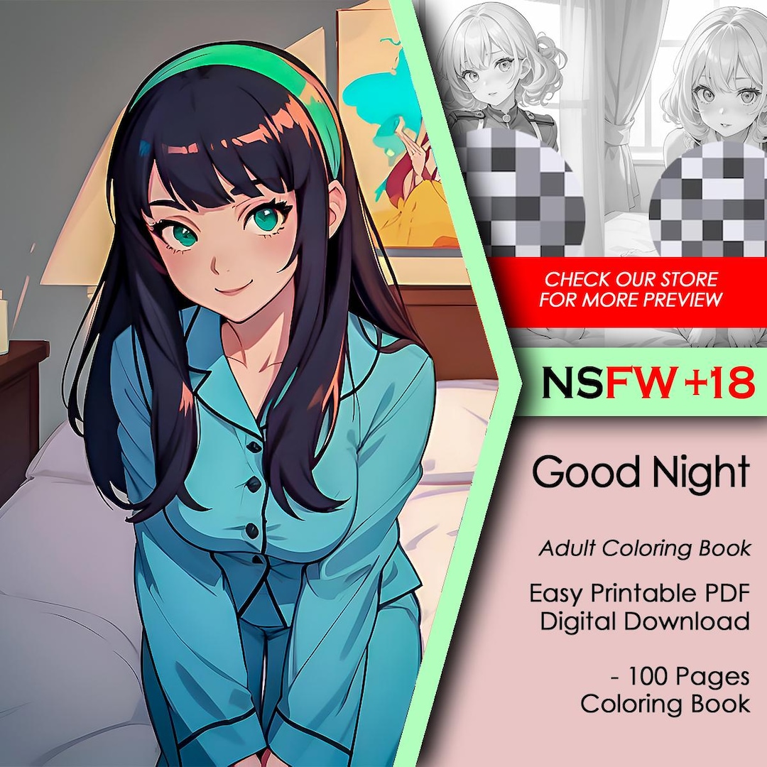 NSFW Anime Girls Coloring Book 100 Total Pages of Manga