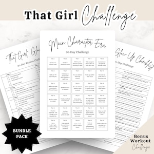 30 Day That Girl Challenge Printable, Wellness Tracker, Glow Up Challenge, 30 Day Challenge, That Girl Planner, Instant Download PDF