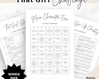 30 Day That Girl Challenge Printable, Wellness Tracker, Glow Up Challenge, 30 Day Challenge, That Girl Planner, Instant Download PDF