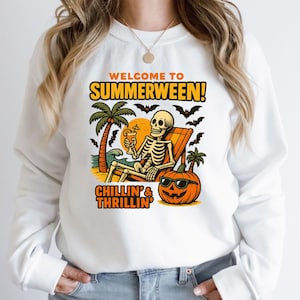 Welcome to Summerween PNG, Chillin’s & Thrillin Png, Skeleton Summerween Design, Funny Spooky Png, Summer Halloween PNG, Digital File