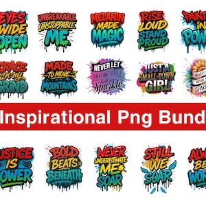 Inspirational Quote PNG Bundle, Sublimation Designs (Digital Download)