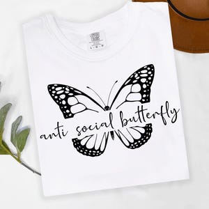 Anti Social Butterfly SVG, Anti social Butterfly PNG, Introvert Png, Mental Health Png, Butterfly Design, Self Love Svg, Motivational Svg