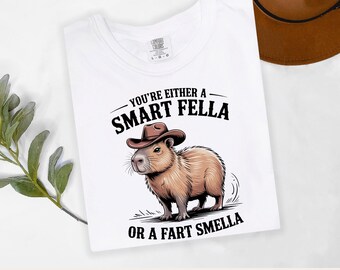 You're Either a Smart Fella or a Fart Smella PNG, Unhinged Capybara, Sarcastic sublimation Design, Funny Png, Weirdcore PNG, Digital File