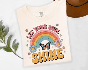 Soul Shine Png, Rainbow Shirts Png, Positive Vibes Png, Daisy Gifts Png, Butterfly Art Png, Inspirational Shirts Png, Colorful Rainbow Png