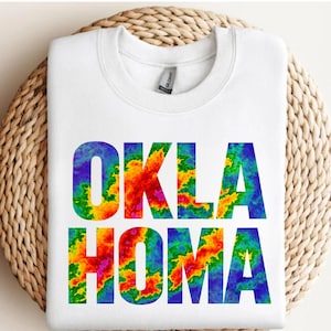 Radar meteorológico de Oklahoma PNG, diseño estatal de rastreador de tormentas, estado de Oklahoma PNG, diseño de mapa meteorológico arcoíris, radar de tornados brillante