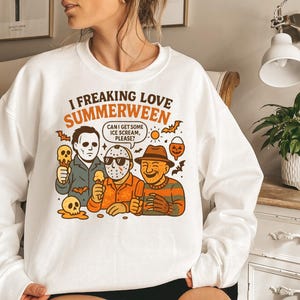 Summer Halloween png, I Freaking Love Summer PNG, Funny Halloween Design, Horror Characters png, Halloween in Summer Digital Shirt Design