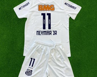Santos FC Kindervoetbalshirt N11 Vintage N11 Neymar JR – Voetbaltenue voor jongens en meisjes – Braziliaans voetbaltenue van polyester