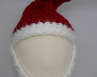 Santa Beard Hat, NB-3m, Red and White Crochet, Yarn Arts by Grandma Betty