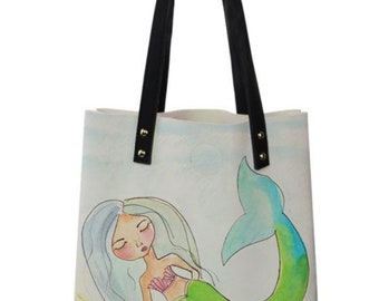 Tropicana Mermaid Shoulder Bag, medium tote bag,Handbag, shopping bag, Book  Bag
