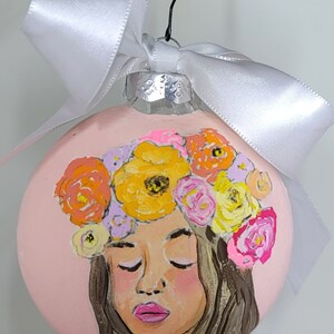 A Hand-Painted Glass Christmas Ornament for Gift Exchange, Decorative Balls, Glass Christmas Ball, Bauble, Glass Bauble