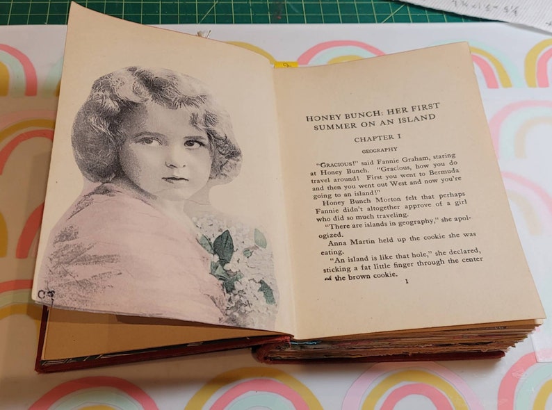 Art Journal, Altered Vintage Book Art Journal, Honey Bunch:Her First Summer on an Island, Copyright 1929 image 5