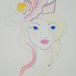 10x7 Cinderella – Original Mixed Media Watercolor Painting, Princess Fairytale Art, Wall Décor