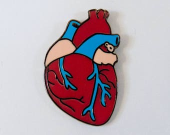 Human Anatomical Heart Enamel Pin Ready to ship