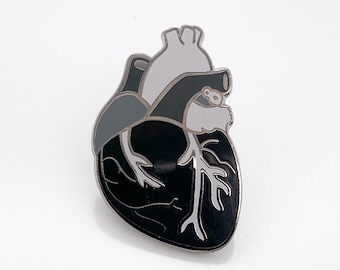 Goth Anatomical Heart Enamel Pin