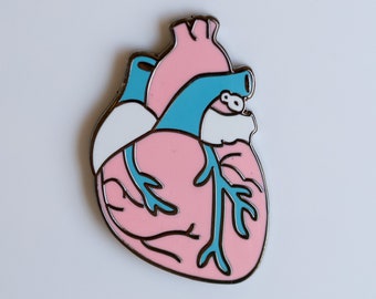 Transgender Anatomical Heart Enamel Pin