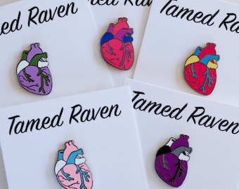 Seconds Sale Gay Pride Pin Rainbow Anatomical Heart Enamel Pin LGBTQ Gay Pride Rainbow Pride Hard Enamel Gay enamel pin