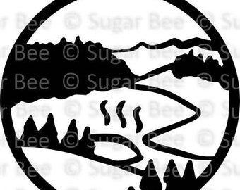 Lassen Volcanic National Park LAVO SVG png studio3 file, Cutfile, Vector, Clipart