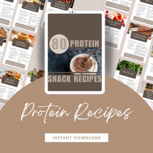 80 High-Protein Snack Recipes Digital Download, Protein Recipes, Fitness Recipes, Weight Loss Recipes, 80 Recipes PDF, Recipes Printable