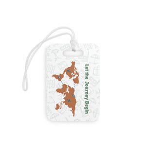 Lassen Sie die Reise beginnen Gepäckanhänger | Taschenanhänger für die Frau & Mann | Weltkarte Flugzeug Design | Fernweh Geschenk | Sommer auf Reisen