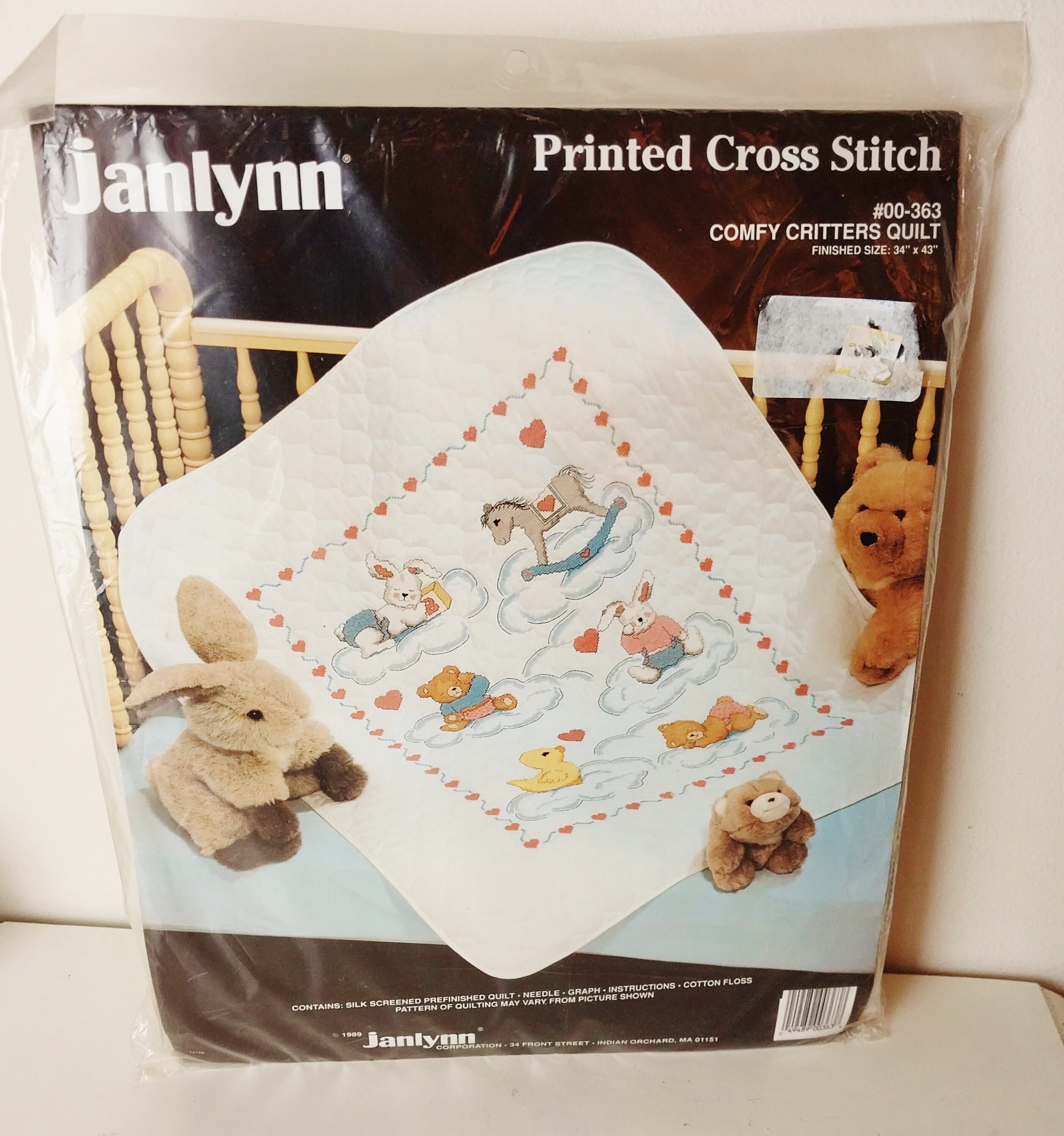 Vintage Nursery Animals Quilted Crib Quilt Kit Pre Stamped for Etsy