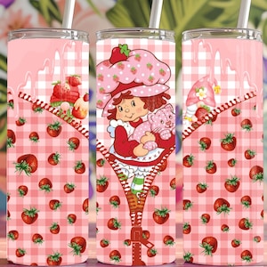Strawberry Shortcake Tumbler Wrap Sublimation Design (Digital Download 9.3x8.2in)