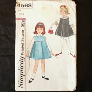 Vintage Simplicity 4568, Size 3 Child's Jumper and Blouse pattern from 1962 image 1