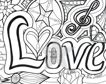 Love Colouring Page