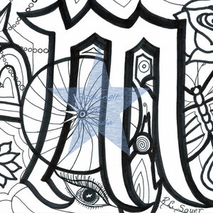 M Colouring Page