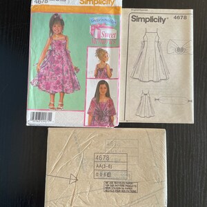 Simplicity 4678, Size AA 3,4,5,6, Childs Dress, sewing pattern from 2004 image 3