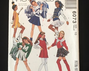 RARE McCall’s 6073, Girls’ Cheerleader/Majorette costume Sewing Pattern, Size 10 (Bust 28 1/2), Perfect for HALLOWEEN