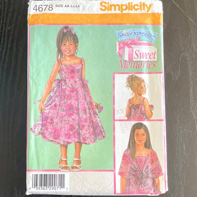 Simplicity 4678, Size AA 3,4,5,6, Childs Dress, sewing pattern from 2004 image 1