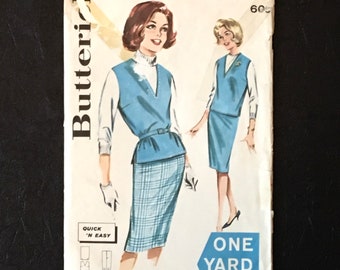 Vintage Butterick 9873, Size 12 Misses' Quick 'N Easy Coordinates Sewing Pattern from the 1960s