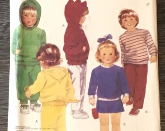 McCall's 3186 Toddler "Dinosaur" Hoodies , Sweaters, Pants, and Shorts Vintage Sewing Pattern, 1987