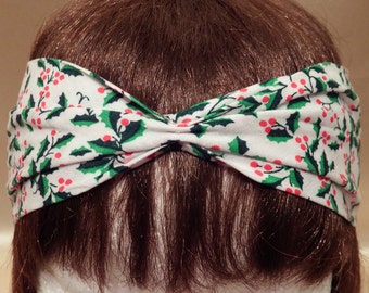 Retro Christmas Themed Turban Style Headband